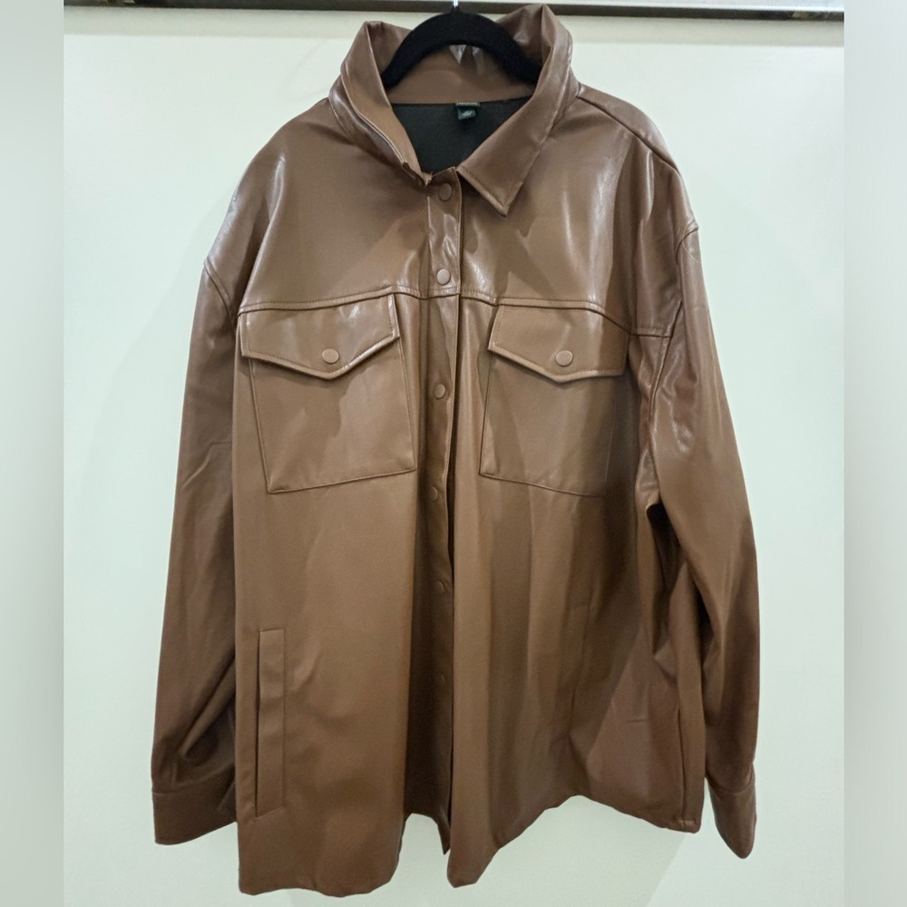 Brown faux leather jacket from Target. Size: XXL.